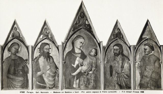 Alinari, Fratelli — Francesco dell'Orcagna - sec. XIV - Madonna con Bambino e santi — insieme